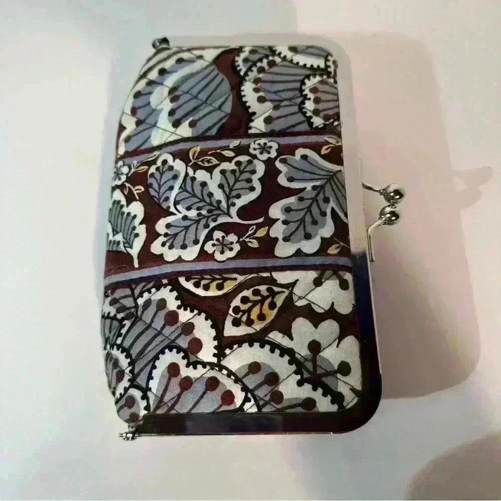 Vera Bradley State Blooms Cosmetic Makeup Bag Case Retired Kisslock - Picture 6 of 11